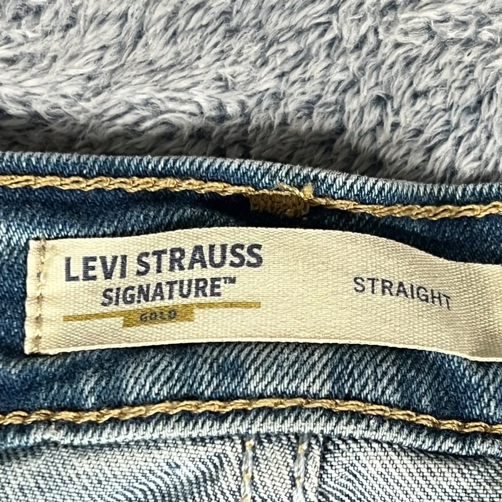 Levi Strauss Signature Gold Mens Straight Fit Medium Wash Jeans W32 L34 (32.5)
